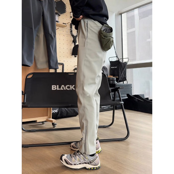 American-Style Side-Zip Softshell Cargo Pants for Men, Winter Fleece-Lined, Slightly Flared Work Pants, Functional Outdoor Sports Hiking Pants