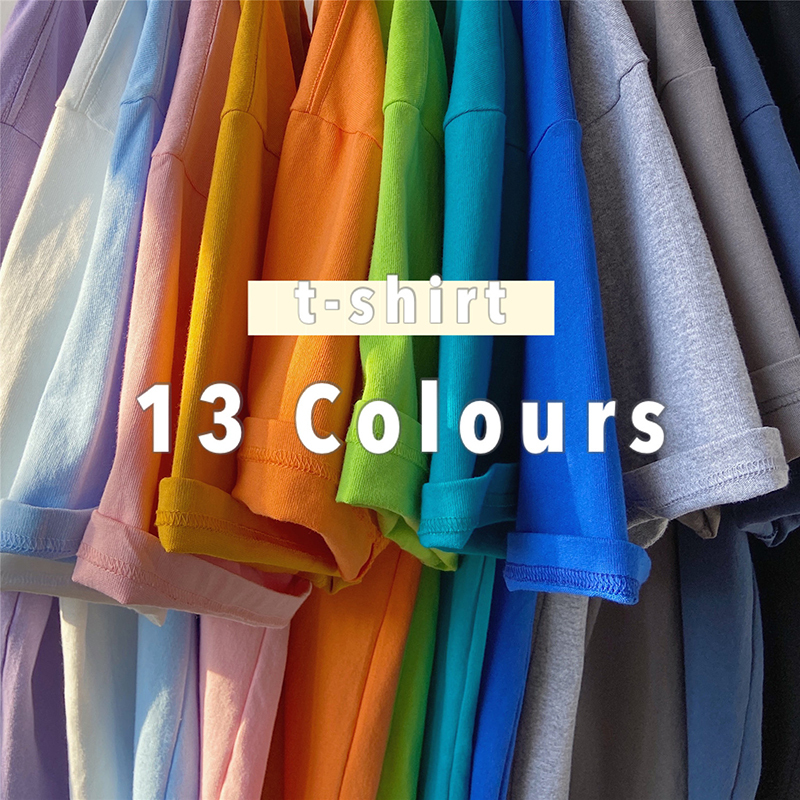 Dopamine Style Oversized Trendy Brand Colorful Short-Sleeve Men's Summer Couple Outfit High-End Base Shirt Dopamine Style Oversized Trendy Brand Colorful Short-Sleeve Men's Summer Couple Outfit High-End Base Shirt