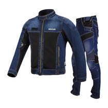 RICHA motorcycle riding suit summer denim racing suit breathable mesh anti-drop jacket mens locomotive suit