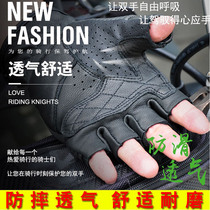 MOTOBOY summer motorcycle half finger gloves retro locomotive leather gloves breathable anti-drop anti-slip riding gloves