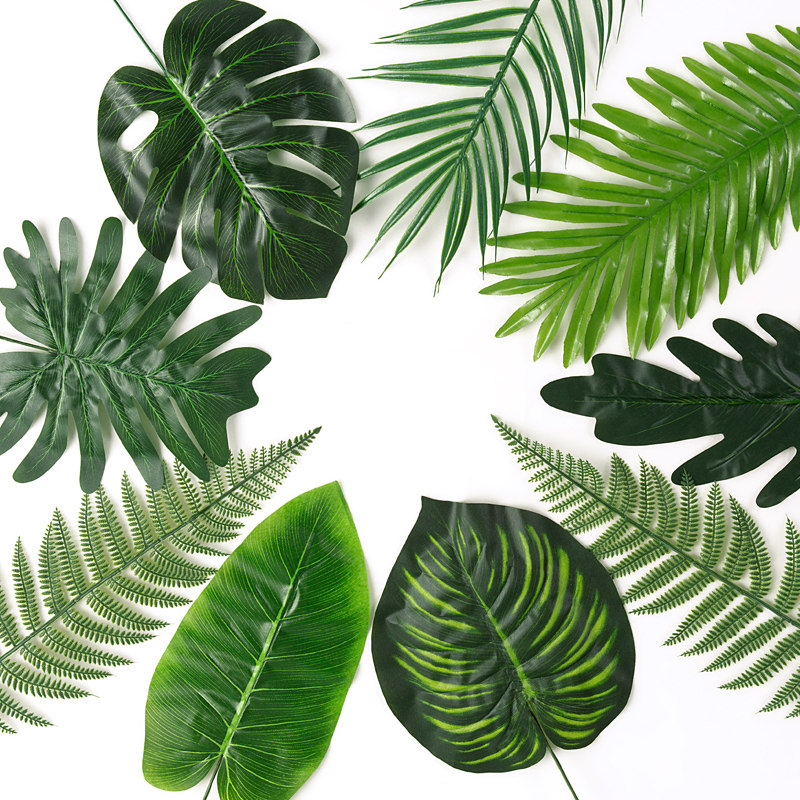 ins photo props simulation leaves plant tropical coconut tree leaves photographic background swing for photo props