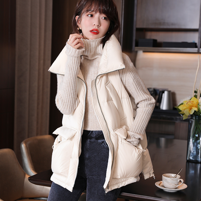 FENPERATE high-end light-thin white duck down down jacket for women 2022 Winter standout sleeveless 100 lap mateen jacket