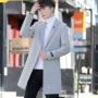 Áo khoác len nam dài phần 2018 mới thu đông thanh niên đẹp trai áo len đẹp phiên bản Hàn Quốc của áo khoác Slim Anh áo khoác bò nam
