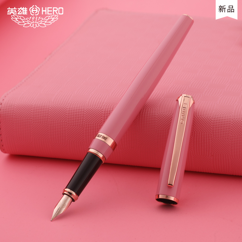HERO Hero Pen Female H701 Official 10K Gold Pen Adult Business Ms. Office writing Words with a brush gift box set custom logo free engraving