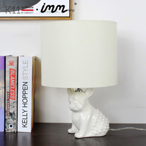 K11ArtStore immliving Bulldog ceramic table lamp bedroom study interesting bedside ornaments gift