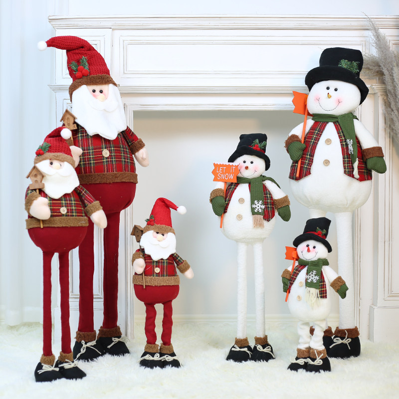 Santa Claus paparazzi with big doll snowman Christmas decorations mall Shop Window Scene Placement Suit-Taobao