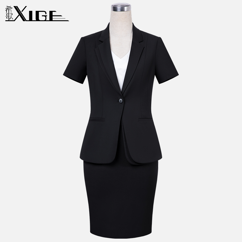 High-end professional suit Women's summer formal short-sleeved sales department Hotel manager work clothes Temperament goddess Fan suit