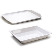 Rectangular Melamine End Vegetable Tray Creative Hotel Restaurant Hotel Tea Tray Dinner Plate Fruit Pan White Plastic Tug Tray