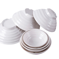 White Melamine Cutlery Large Bowl Restaurant Noodle Restaurant Special Beef Pull Noodles Bowl Linen Spicy Hot Soup Bowl Soup Powder Cloud Swallowing Large Bowl