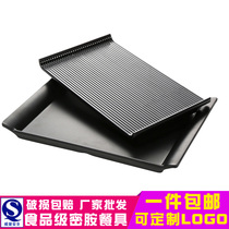 A5 Black Day Style Sushi Swing Pan Imitation Porcelain Melamine Cutlery Plastic Frosted Creative Hot Pot Dish Barbecue Cool Dish