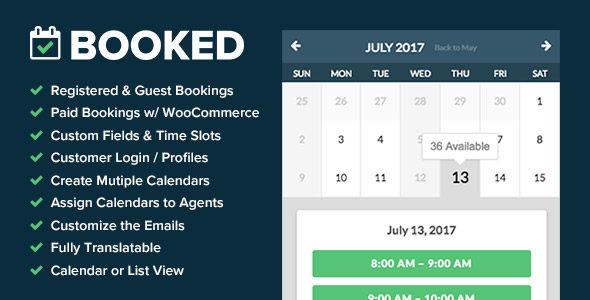 Booked - A powerful booking booking plugin for WordPress
