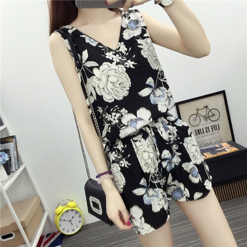 Cotton silk pajamas women's sleeveless two-piece summer thin fashion V-neck outer wear loose rayon suit home clothes