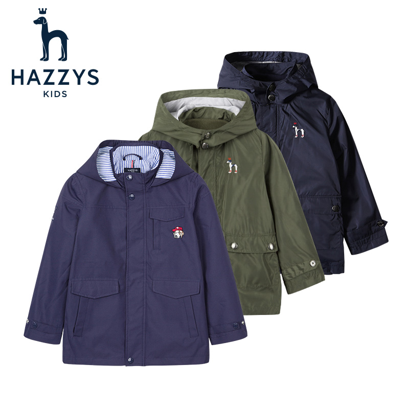 Áo gió mùa thu ăn mặc Hazzys Haggis Boys New Medium và Double Door Coat Big Kids dành cho trẻ nhỏ.