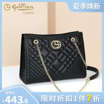 Jinlilai womens bag 2021 new shoulder messenger Lingge chain bag genuine leather niche summer texture ins bag