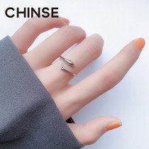 CHINSE dolphin ring sterling silver simple ring Fashion sexual cold wind open ring niche design jewelry women