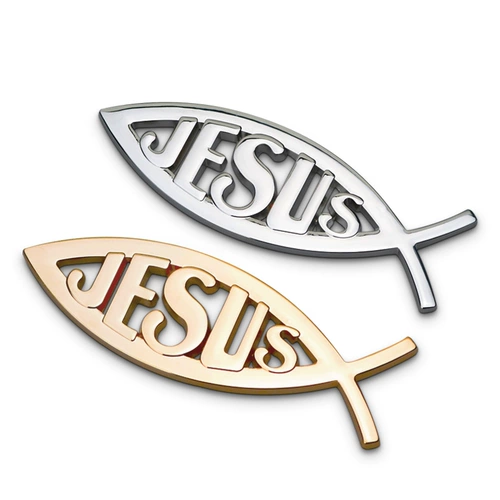 Автомобиль персонализированный металлический Иисус-рыба ИИСУС автомобильный логотип Христианский Иисус автомобильная наклейка наклейка на тело боковая отметка хвостовая метка украшение