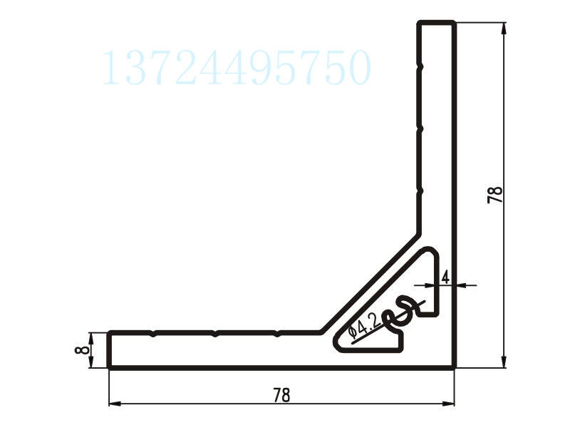 Aluminum extrusion material processing angle aluminum reinforced right angle bracket 90 degree extruded aluminum alloy angle parts Industrial aluminum accessories