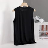Мужской шелковый летний тонкий жилет, спортивная футболка для тренировок для спортзала без рукавов, свободный крой, для бега