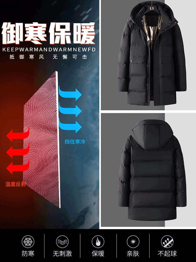 MIDDLE-AGED AND ELDERLY DOWN PADDED JACKET MENS DAD PACK THICKENED WARM COTTON JACKET 2024 NEW WINTER MID-LENGTH COTTON JACKET MEN
