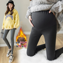 Pregnant Women Pants 2021 Autumn Winter Fashion Plus Suede Thickened Sport Beating Underpants Wear Yoga Toga Pants Foreign Air Mesh Red Pants