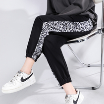 Pregnant Woman Pants External Wear Fashion BAO WEN Splicing Casual Tobellied Pants Plus Suede Thickened Bunch Foot Sports Pants Autumn Winter Beat Underpants