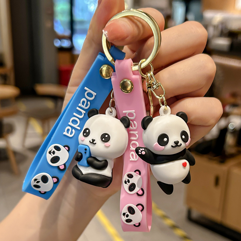 Panda Huahua Keychain Pendant, Exquisite Women's Electric Vehicle Keychain, Creative Couple Student Backpack Personalized Accessory