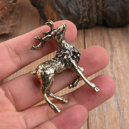 Китайский стиль чистый медный оленя, исследование пара украшений твердые латунные сика оленя, фигура, ремесленная скульптура маленький подарок