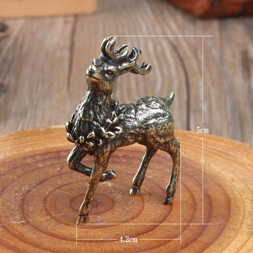 Китайский стиль чистый медный оленя, исследование пара украшений твердые латунные сика оленя, фигура, ремесленная скульптура маленький подарок