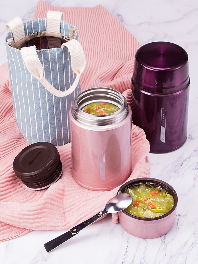 ECOTEK cốc có inox 316 焖 nồi cơm cháy cách nhiệt siêu dài hộp cơm cháy âm ỉ lon cách nhiệt thùng cháo - Hộp cơm điện sưởi ấm cặp lông giữ nhiệt cắm điện