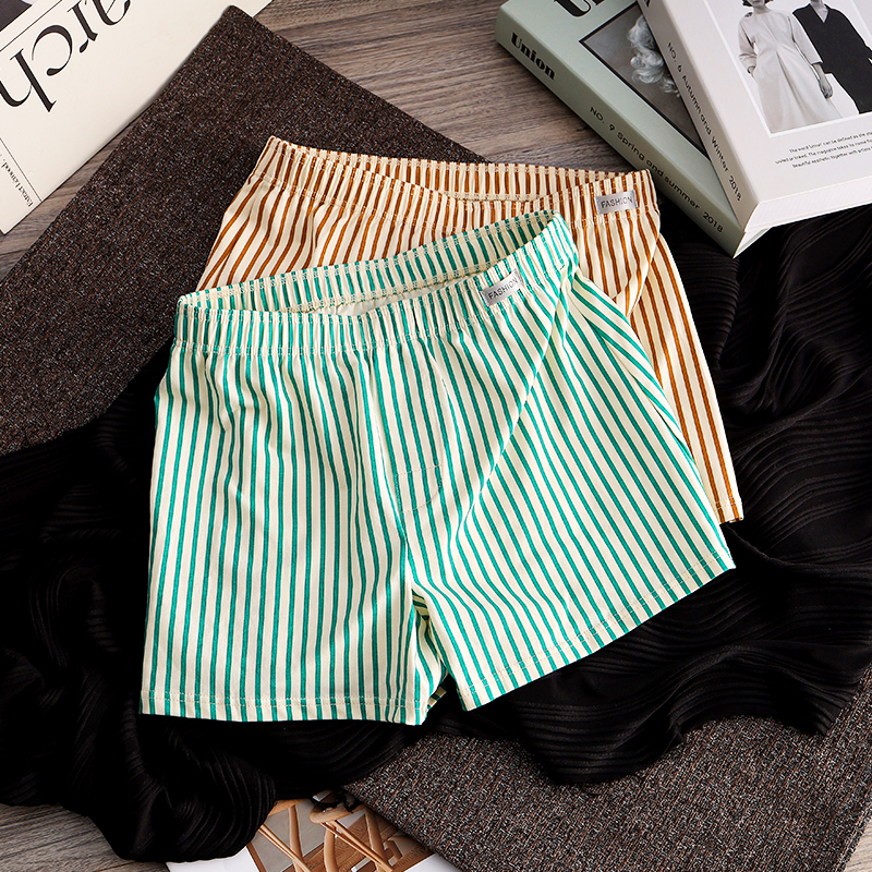 Men's Underwear Pure Cotton Loose Boxer Shorts Boys 2026 New Autumn Striped Boxer Shorts Men's Home Shorts