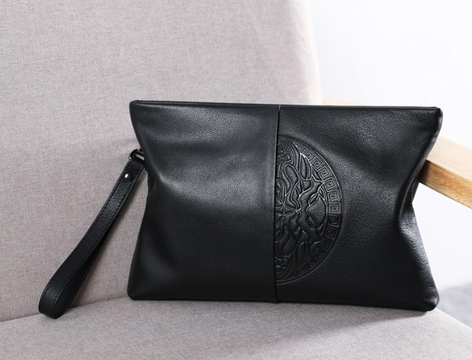 Special Cabinet 2022 New Tide Casual Men's Hands Bag Men Genuine Leather Envelope Bag Soft Leather Cow Leather Man Bag Handbags