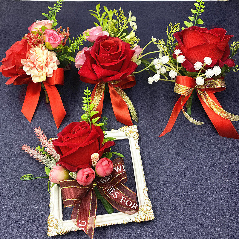 Corsage, corsage, guest vip meeting, ribbon cutting, festive red ...