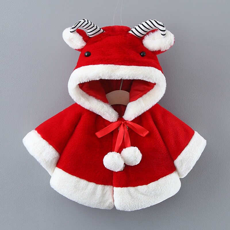 South Korean baby windproof cloak thickened 0-1-year-old 2 baby cloak and baby autumn and winter out for shawl windward jacket