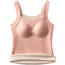 Cashmere silk thermal vest with chest pad plus velvet thickened bottoming top German velvet self-heating winter muscle base underwear