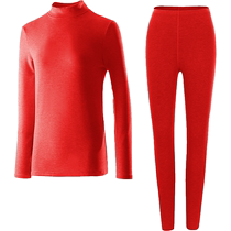 Duvet Cashmere Self Fever Great Red Ben Life Warm Underwear Suit Half High Collar Dragon Year Wedding Autumn Clothes Autumn Pants