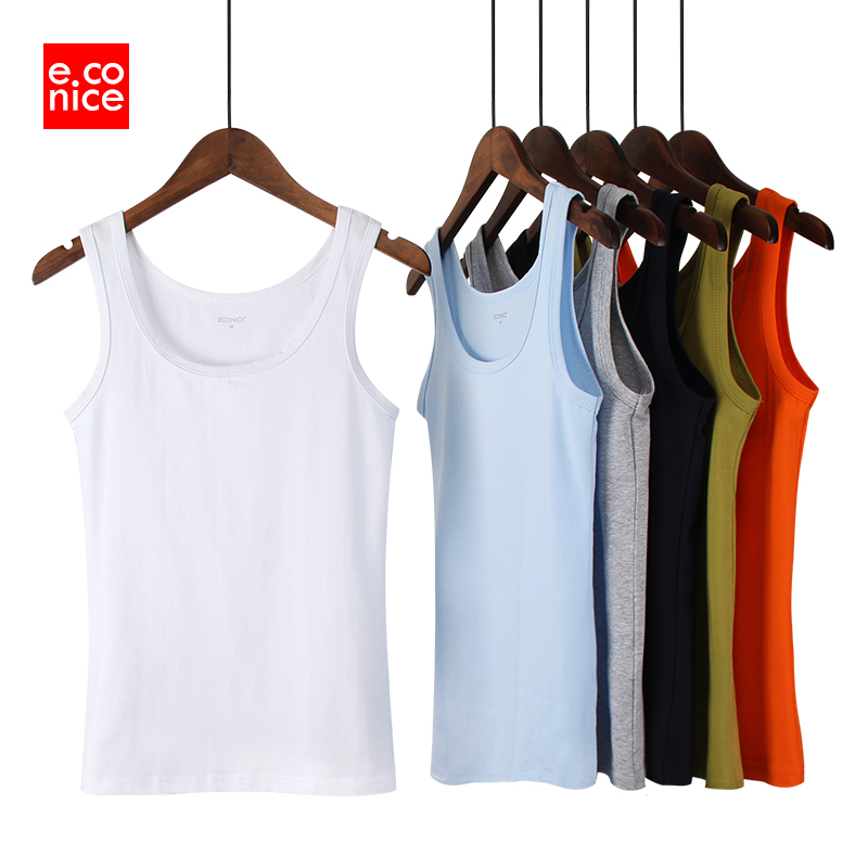 I-shaped camisole women's short outer wear solid color inner cotton sleeveless slim fit large size top bottoming shirt