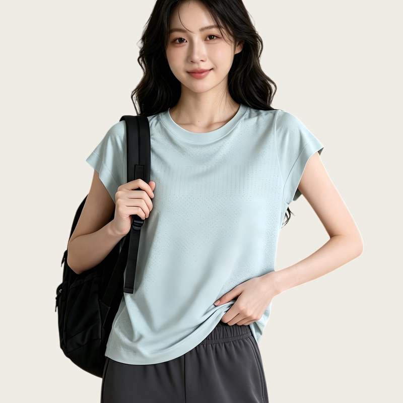 Cooling Quick-Dry Sports Short-Sleeve Women's T-Shirt, Loose Breathable Running Sweat-Wicking Fitness Top, Yoga Cover-Up for Summer Cooling Quick-Dry Sports Short-Sleeve Women's T-Shirt, Loose Breathable Running Sweat-Wicking Fitness Top, Yoga Cover-Up for Summer