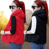 Down cotton vest womens autumn and winter clothes 2021 New Fashion loose short size womens vest hooded coat