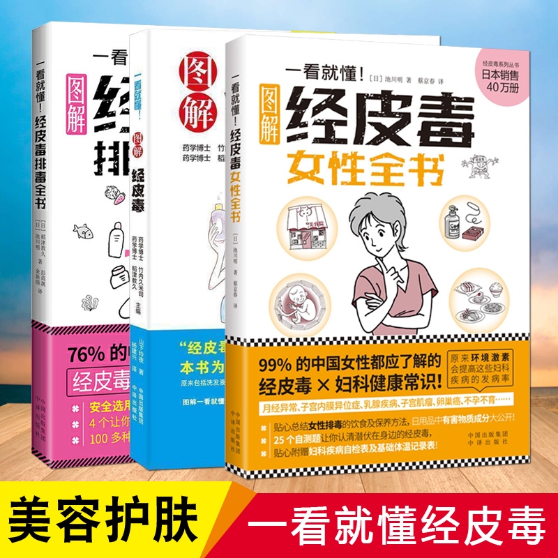 Complete Set of 3 Volumes: Illustrated Guide to Transdermal Toxins, Professional Knowledge about Beauty and Skincare for Women