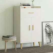 Nordic shoe cabinet simple modern imitation solid wood home entrance entrance cabinet storage cabinet balcony bay window locker