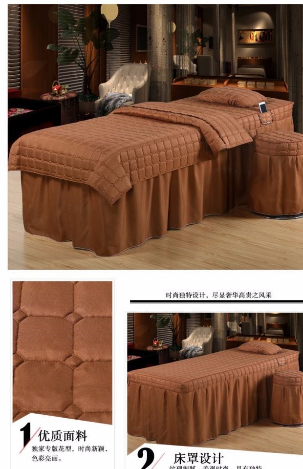 Một mảnh làm đẹp trải giường bốn bộ đặc biệt cung cấp giải phóng mặt bằng câu lạc bộ màu xanh quản lý giường váy đơn cotton lanh massage ga trai giuong cho spa