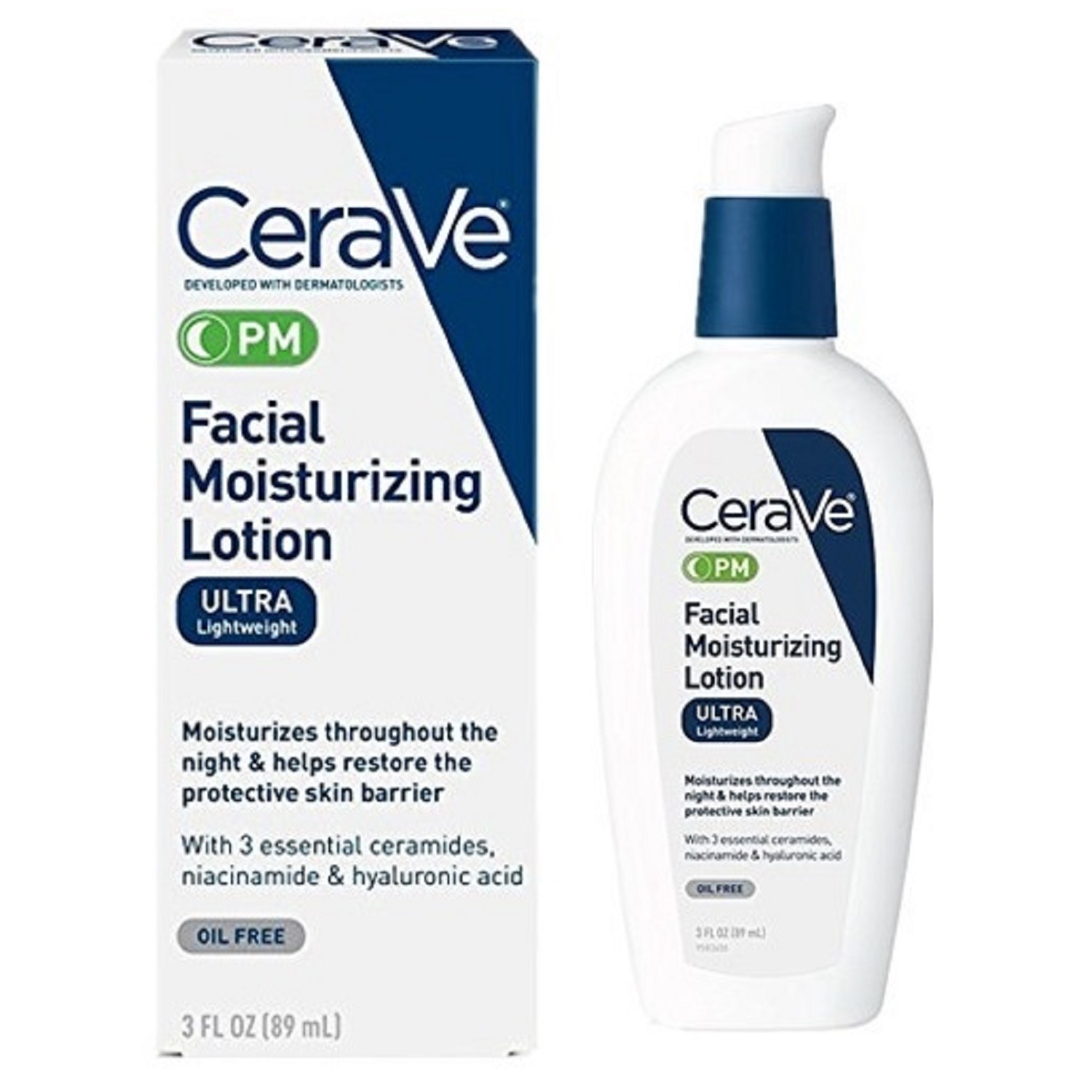 Spot CeraVe PM milk vb3 night bright white moisturizing repair lotion nicotinamide ceramide 89ml