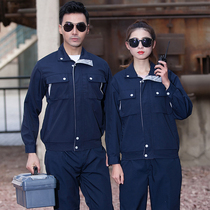 Thick-solid canvas working clothes suit mens spring and autumn long sleeve labor protective electric welding workers steam repair construction site engineering suit