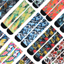 Zdyeing Printed Socks Male Midbarrel Socks Ins Trend Street Personality Stocking Male Tide Towel Bottom Sports Basketball Socks
