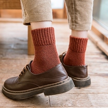 Socks Womens autumn and winter thickened velvet Terry Japanese Moonlight socks warm solid color stockings sleep towels floor socks