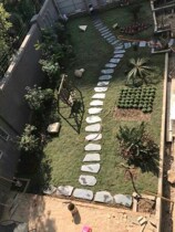 Cushion foot cushion Yard Cultural Background Non-slip Imitation Ancient Green Slate Square Creative Staircase Green Stone Tread Stone