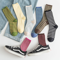 Striped stockings children in autumn and winter socks ins tide cotton Japanese Korean sports wear winter socks