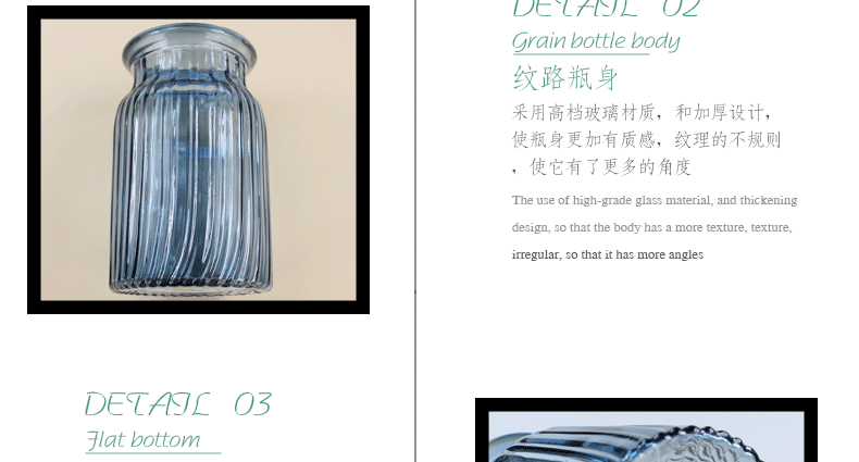 Phong cách châu Âu bình hoa gia đình trang trí màu dày dày hoa khô hoa thủy tinh chai p487 - Vase / Bồn hoa & Kệ chậu ghép thông minh