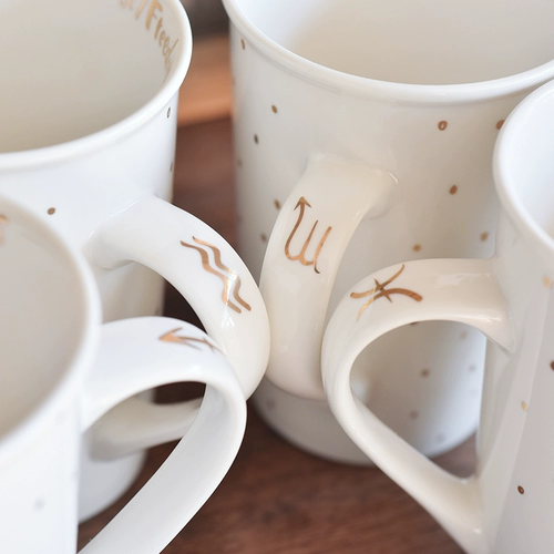 Знаки зодиака, кофейная керамическая креативная вместительная и большая мультяшная чайная чашка для влюбленных, простой и элегантный дизайн