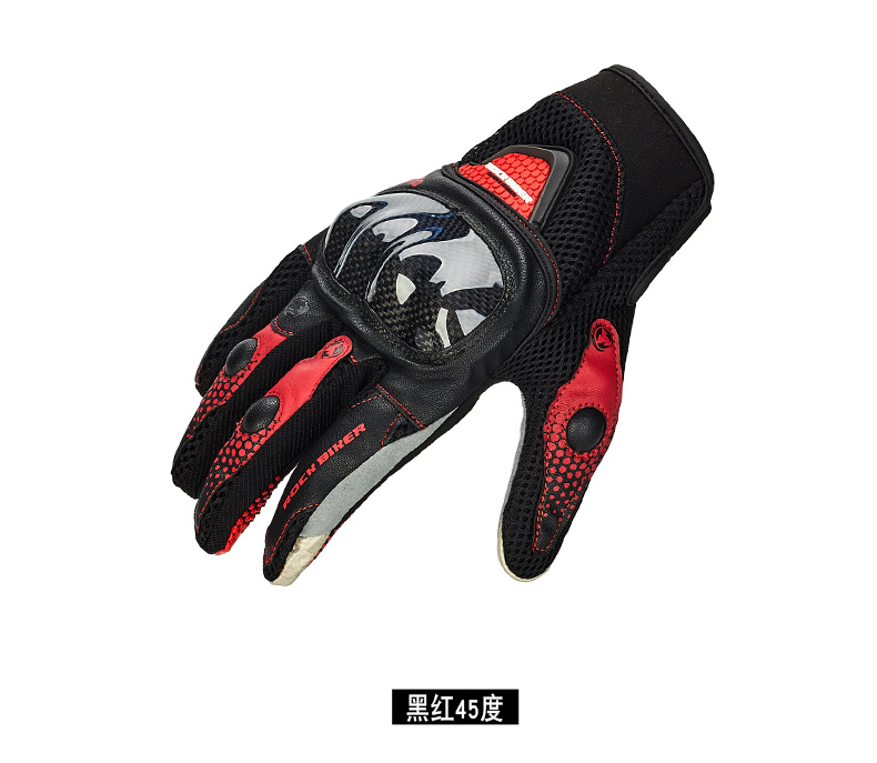 ROCK BIKER đi ​​xe máy găng tay sợi carbon chống mùa hè nam off-road đua xe máy bốn mùa thoáng khí - Xe máy Rider thiết bị đai đeo đầu gối